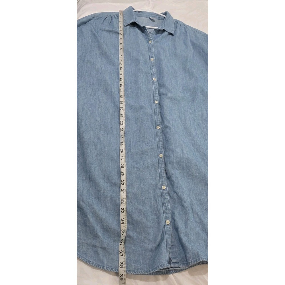 Old Navy Womens Shirt Dress Size XL Chambray Blue Coastal Euro Summer - Picture 6 of 8